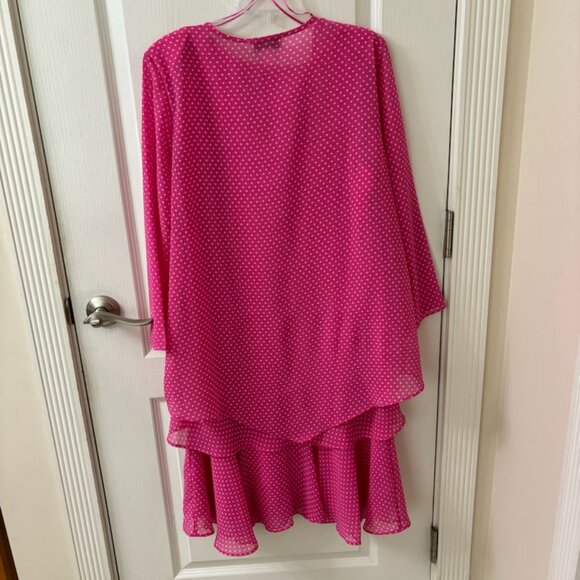 Draper's & Damon's Pink/White Dot Jacket Dress, PL - Picture 2 of 8